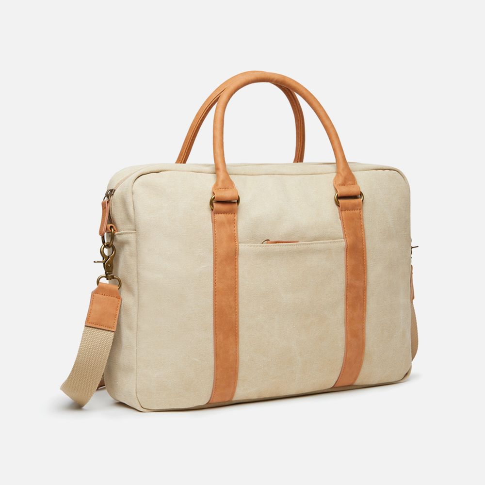 Сумка для ноутбука Bosler, бежевая с логотипом