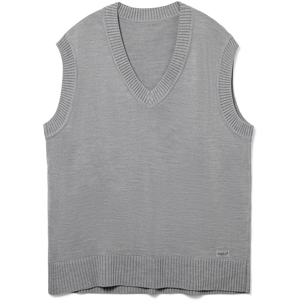 Жилет оверсайз унисекс Tad, светло-серый с логотипом