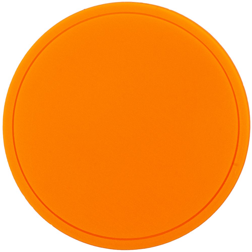Лейбл из ПВХ Dzeta Round, L оранжевый неон с логотипом