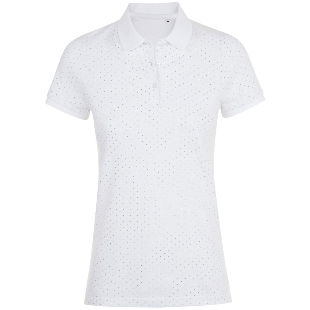 Рубашка поло женская Brandy Women, белая с темно-синим с логотипом