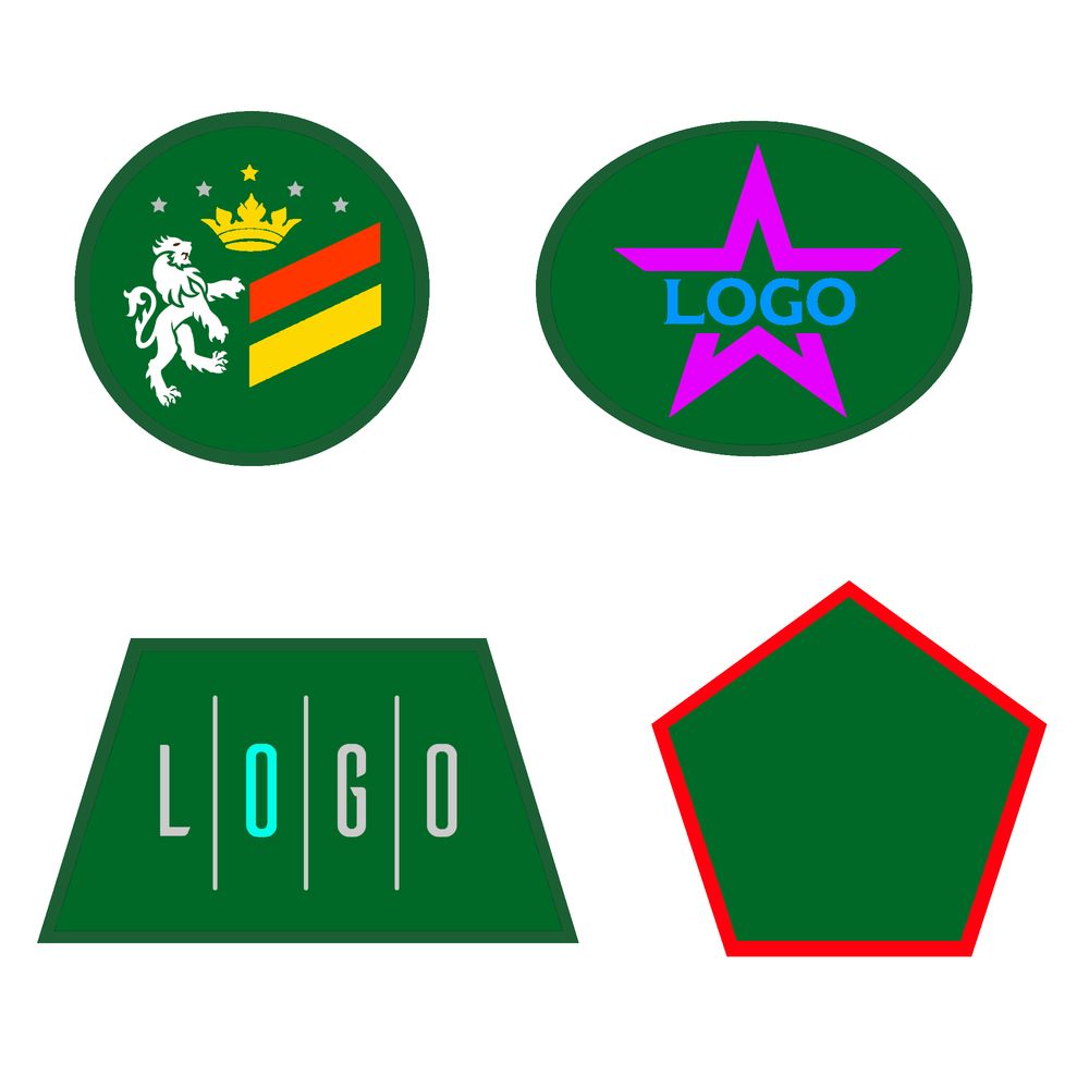 Шеврон из габардина Gabo L, зеленый с логотипом