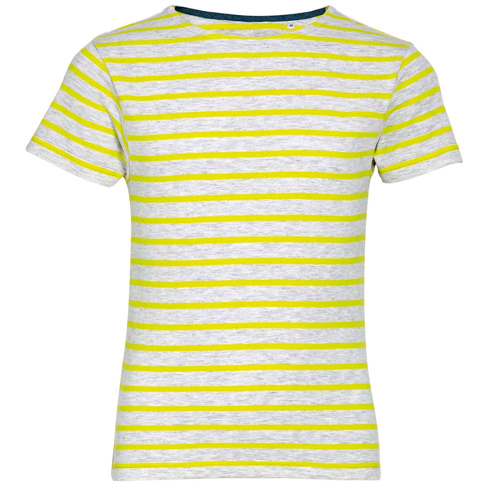 Футболка детская Miles Kids серый с желтым с логотипом