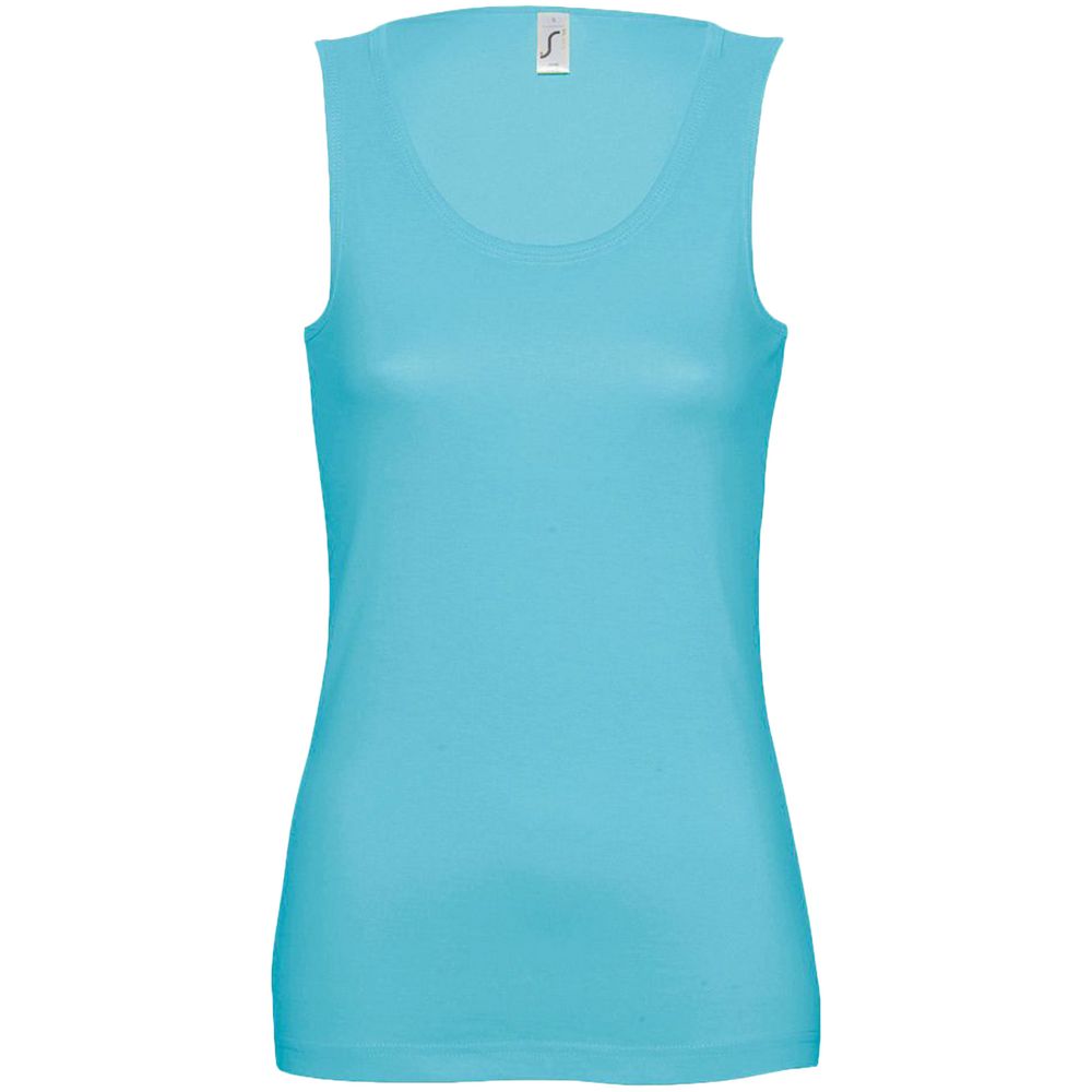 Майка женская Jane 150, бирюзовая с логотипом