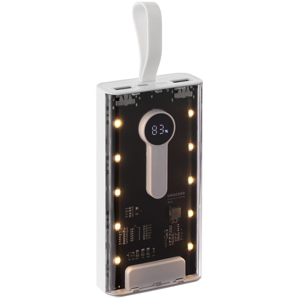 Аккумулятор Trellis Digital 10000 мАч, белый с логотипом