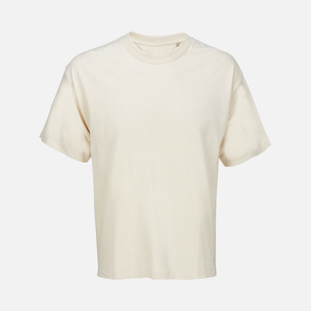 Футболка оверсайз унисекс Legacy, светло-бежевая (неокрашенная) с логотипом