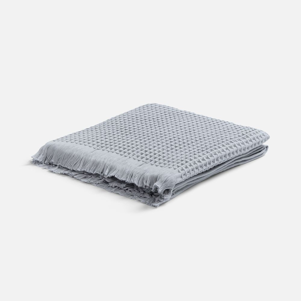 Плед вафельный Elenglect, светло-серый с логотипом