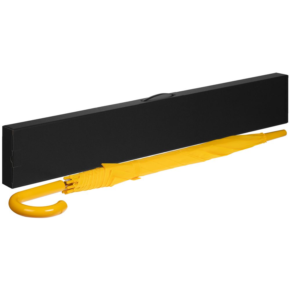 Коробка самосборная Rainmate для зонта-трости, черная, с черной ручкой с логотипом