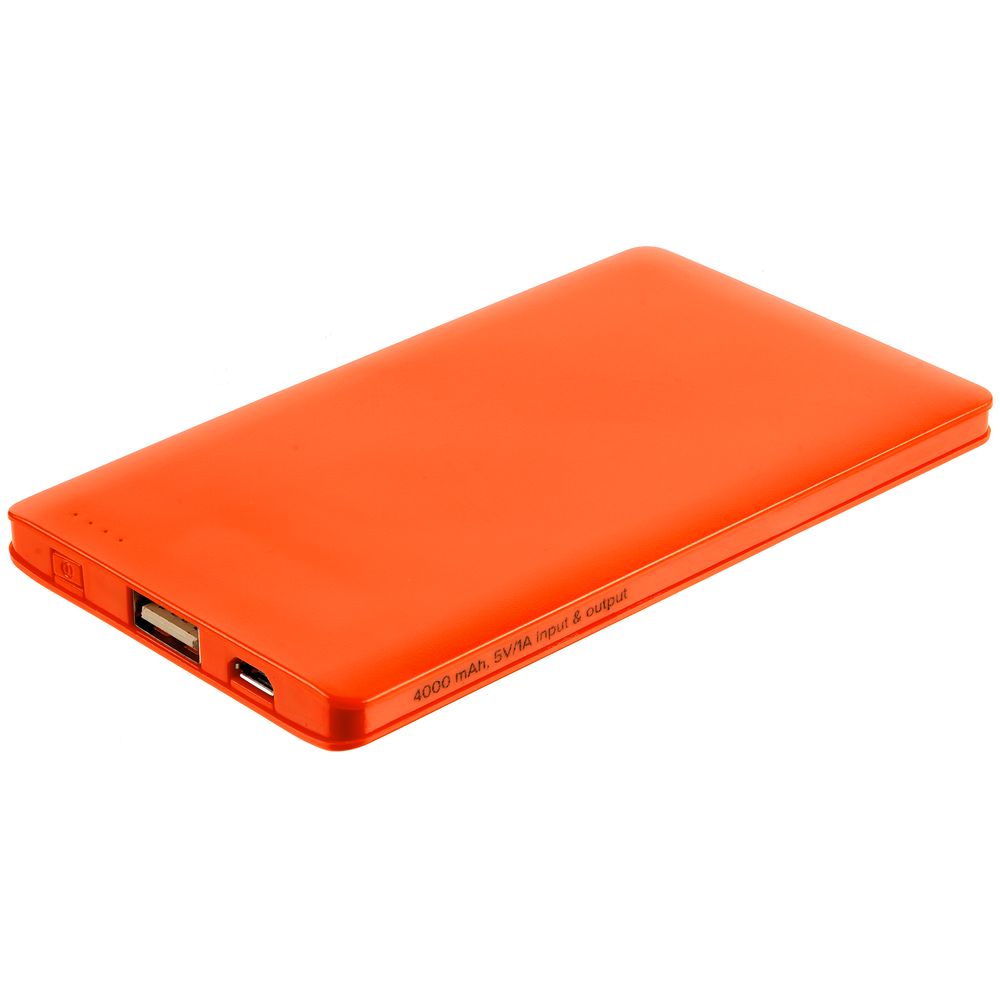 Внешний аккумулятор Easy Trick, 4000 мАч, оранжевый с логотипом