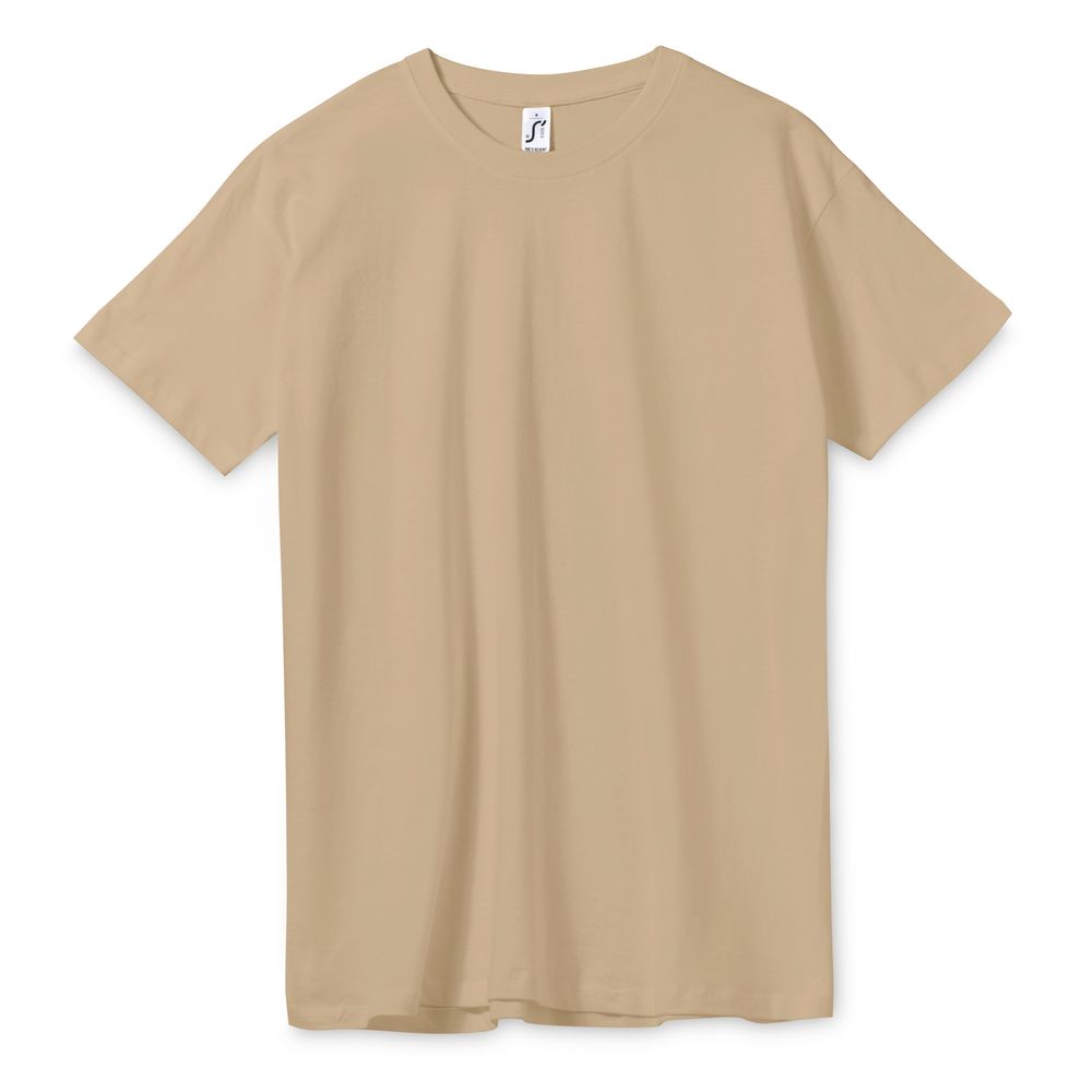 Футболка унисекс Regent 150, песочная с логотипом