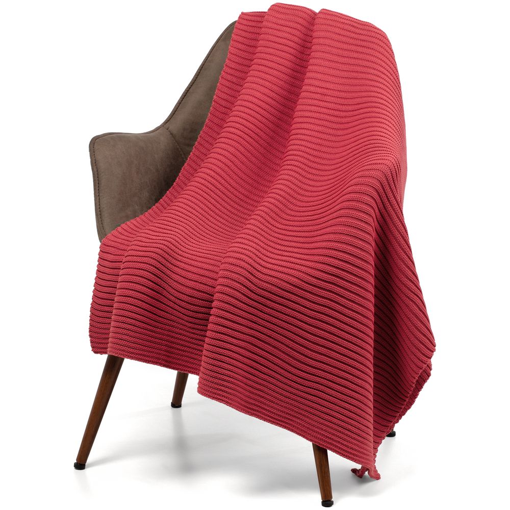 Плед Quill, красный (коралл) с логотипом