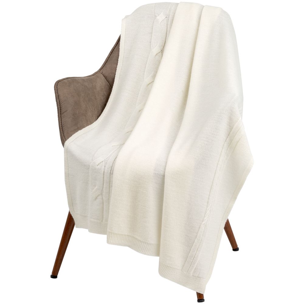 Плед Dantel, молочно-белый с логотипом