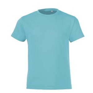Футболка детская Regent Fit Kids, бирюзовая с логотипом