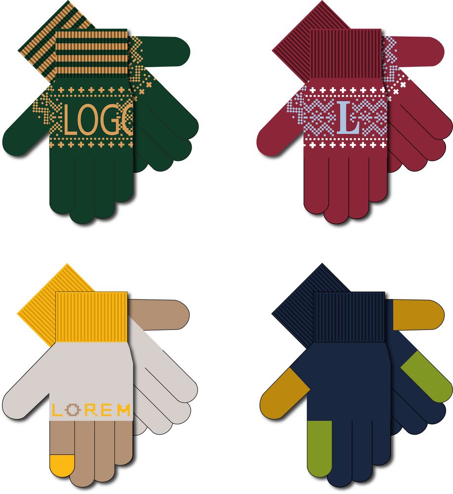 Перчатки на заказ Guanti, полушерсть с логотипом