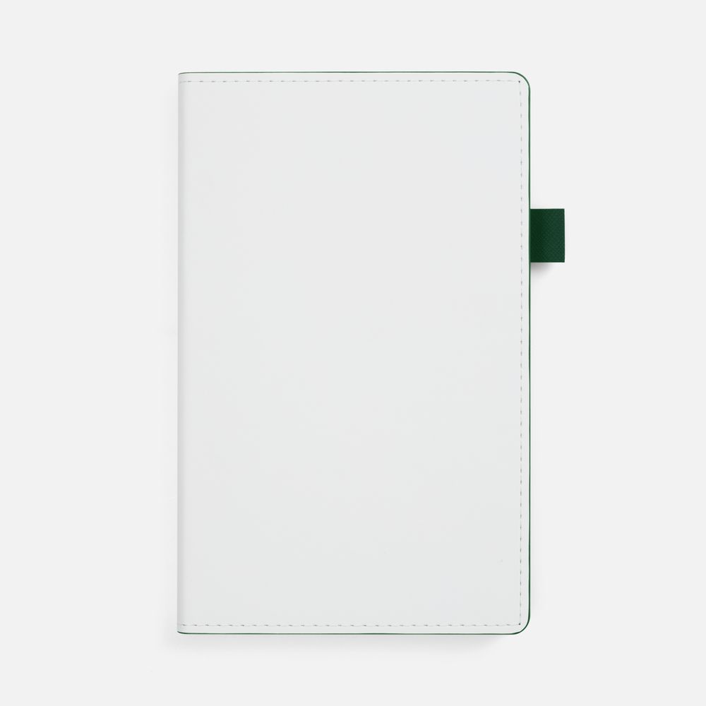 Ежедневник White Shall, недатированный, бело-зеленый с логотипом