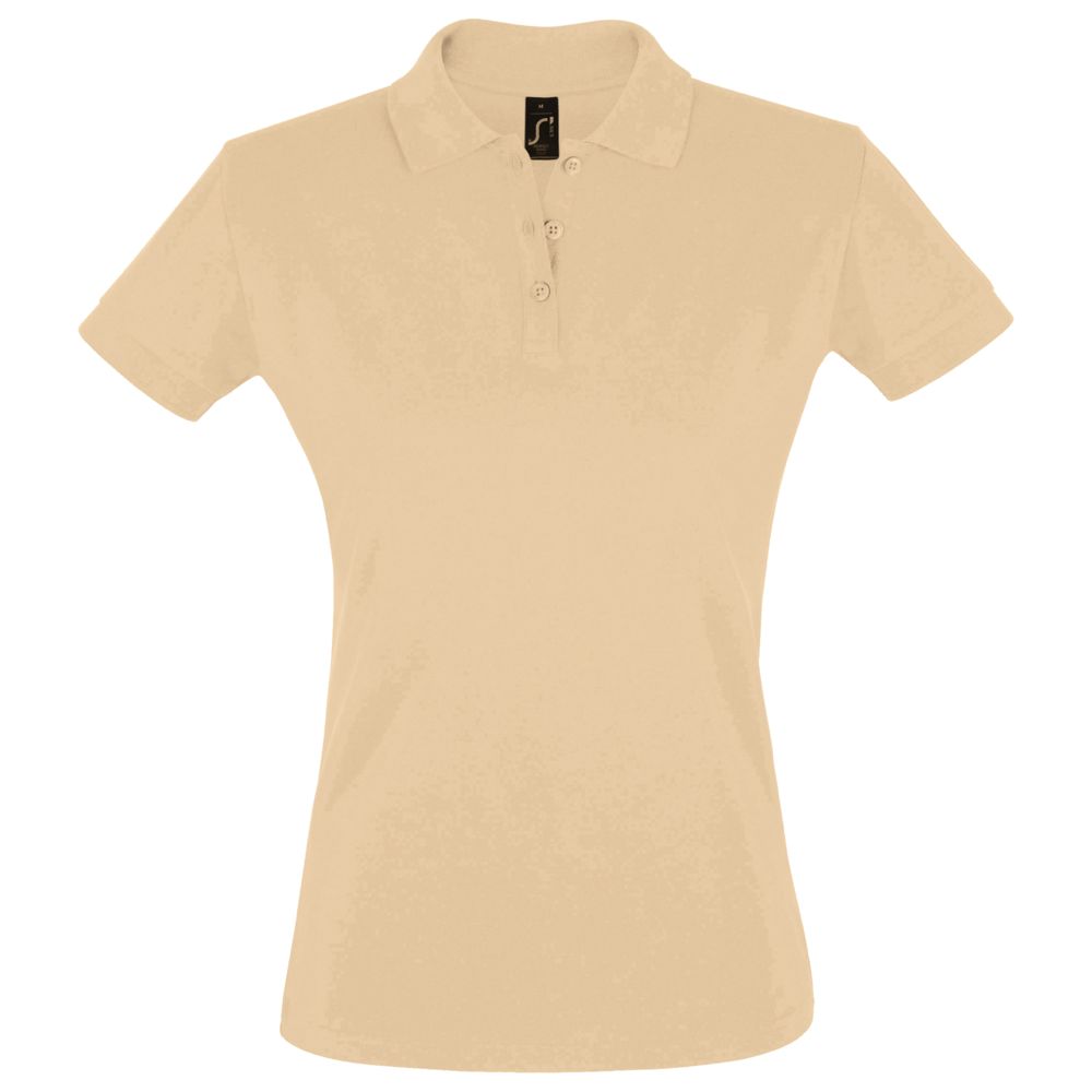 Рубашка поло женская Perfect Women 180, песочная с логотипом
