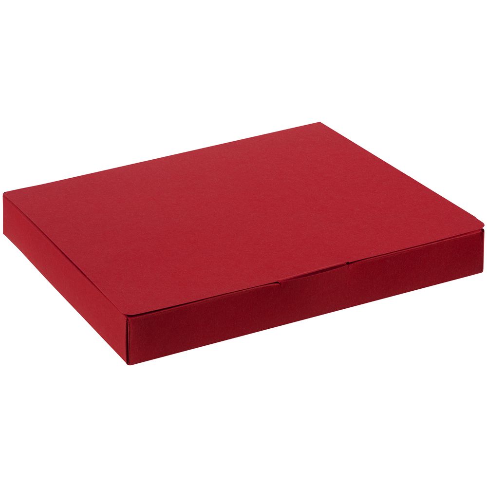 Коробка самосборная Flacky Slim, темно-красная с логотипом