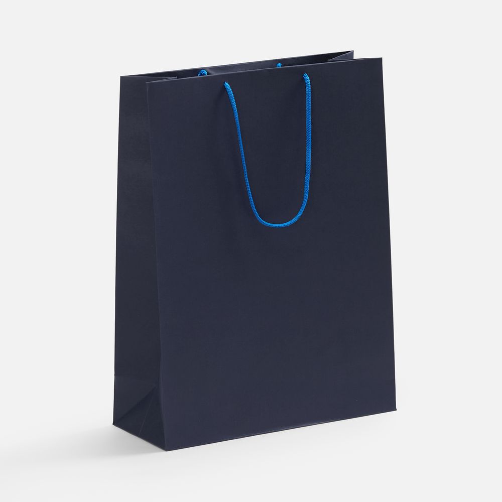 Пакет бумажный Porta XL, темно-синий с логотипом