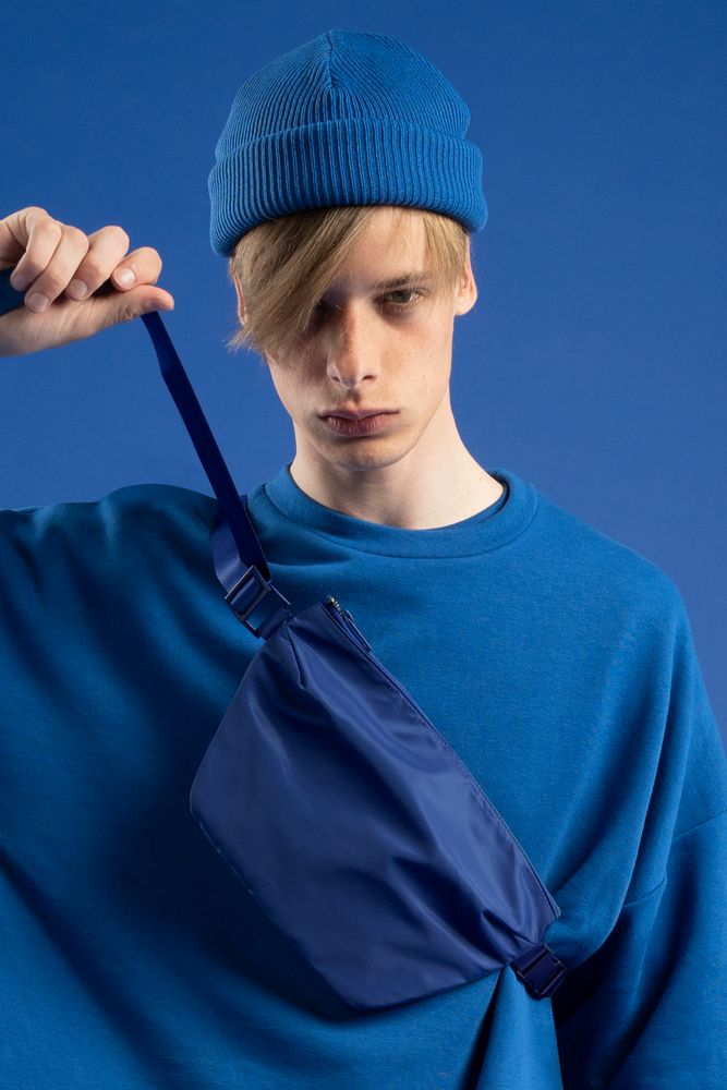 Поясная сумка W1, синяя с логотипом