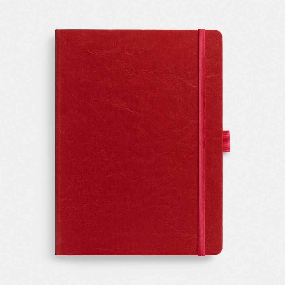 Еженедельник Lucky, недатированный, красный с логотипом