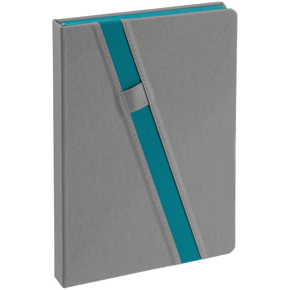 Ежедневник Rubikon на заказ, недатированный серо-бирюзовый с логотипом