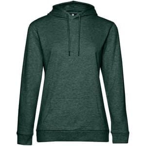 Толстовка с капюшоном женская Hoodie, темно-зеленый меланж с логотипом
