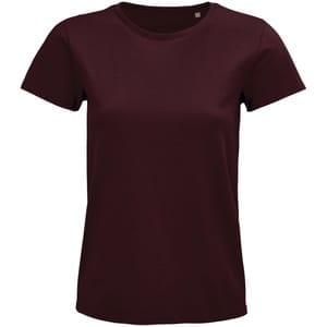 Футболка женская Pioneer Women, бордовая с логотипом