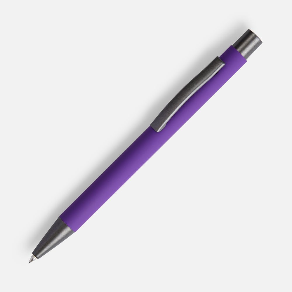 Ручка шариковая Atento Soft Touch, фиолетовая с логотипом