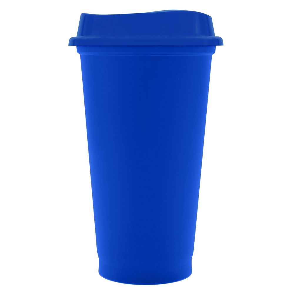 Стакан с крышкой Color Cap, синий с логотипом