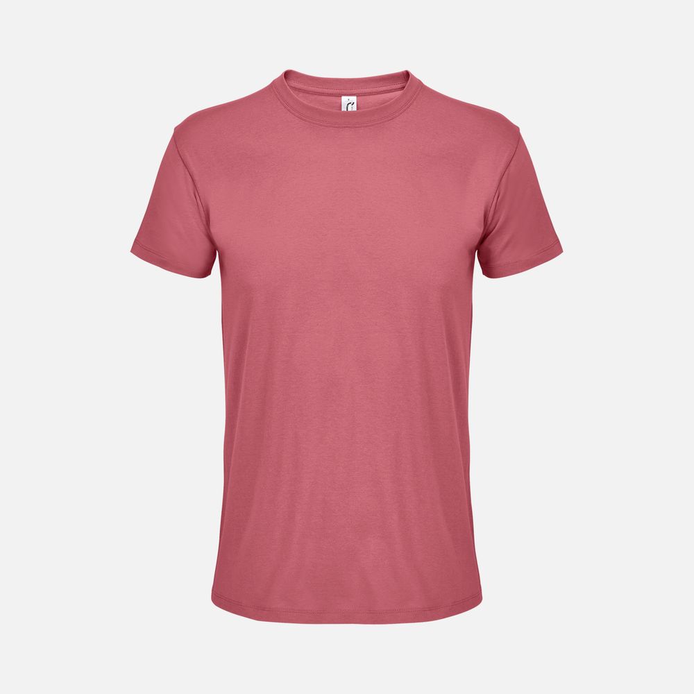 Футболка унисекс Regent 150, розовая (лососевая) с логотипом