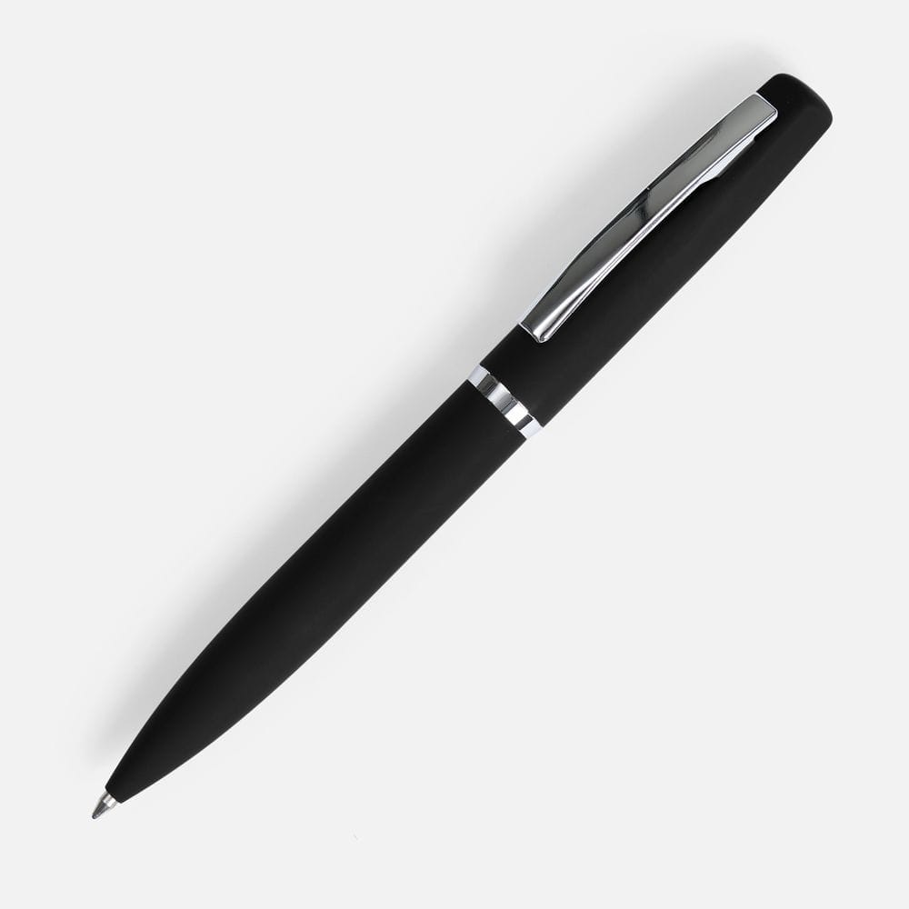 Ручка шариковая Bolt Soft Touch, черная с логотипом