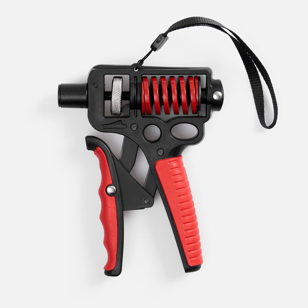 Эспандер кистевой пружинный Motive Power, черный с красным с логотипом