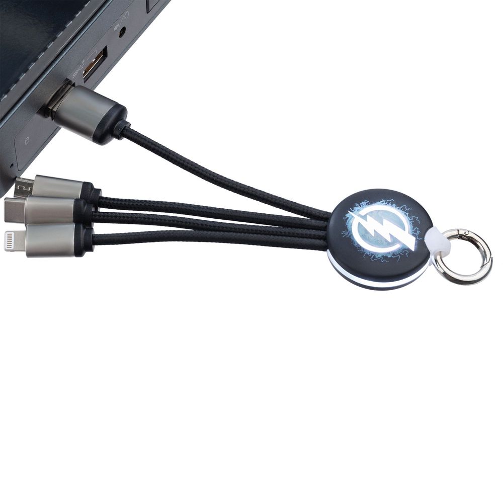 Кабель-брелок с подсветкой логотипа Lite Omniline с логотипом