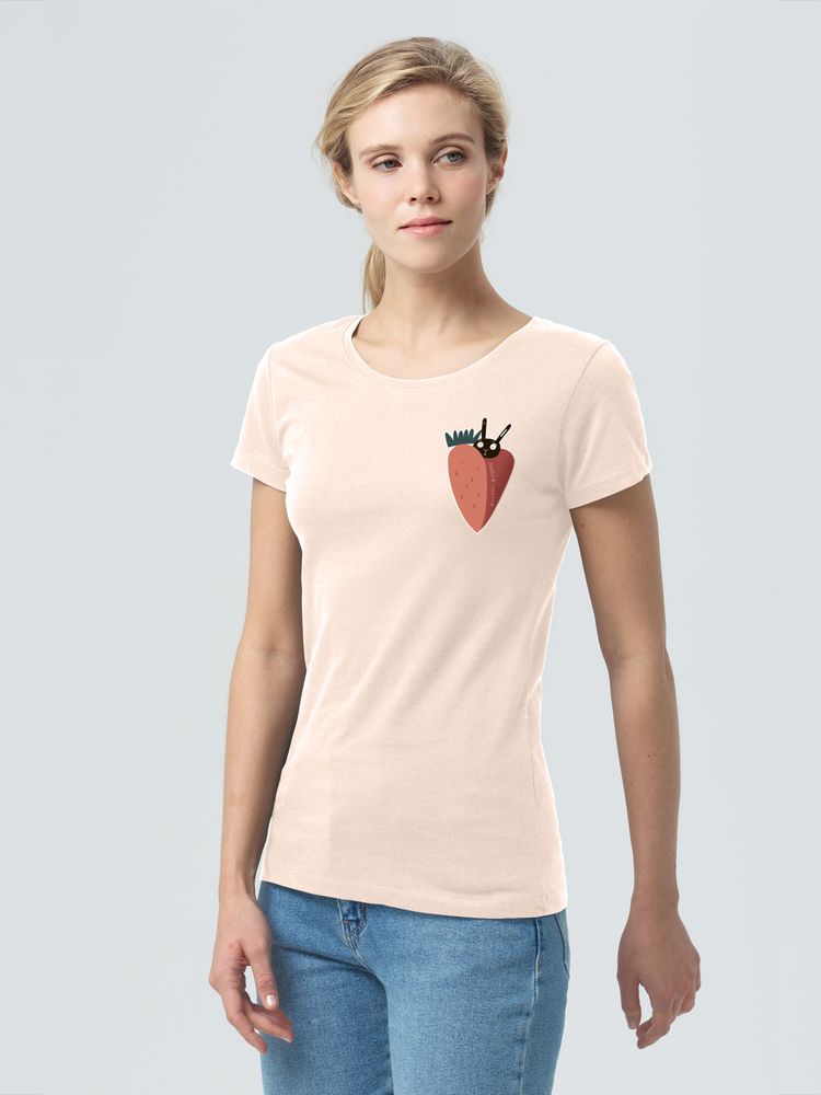 Футболка женская «Любоф-моркоф», розовая с логотипом