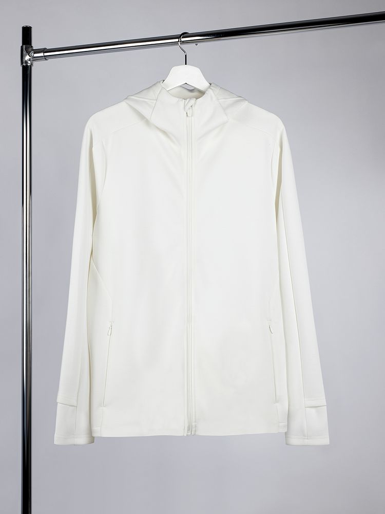 Куртка с капюшоном унисекс Begi, молочно-белая с логотипом