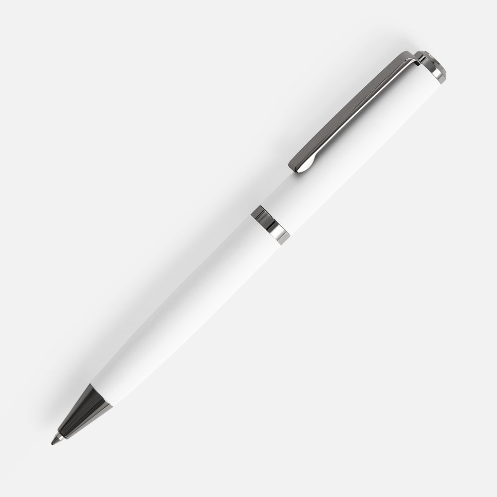 Ручка шариковая Inkish Gunmetal, белая с логотипом