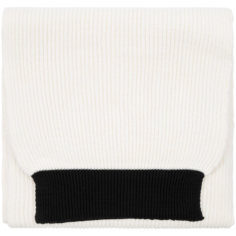 Шарф Snappy, белый с черным с логотипом