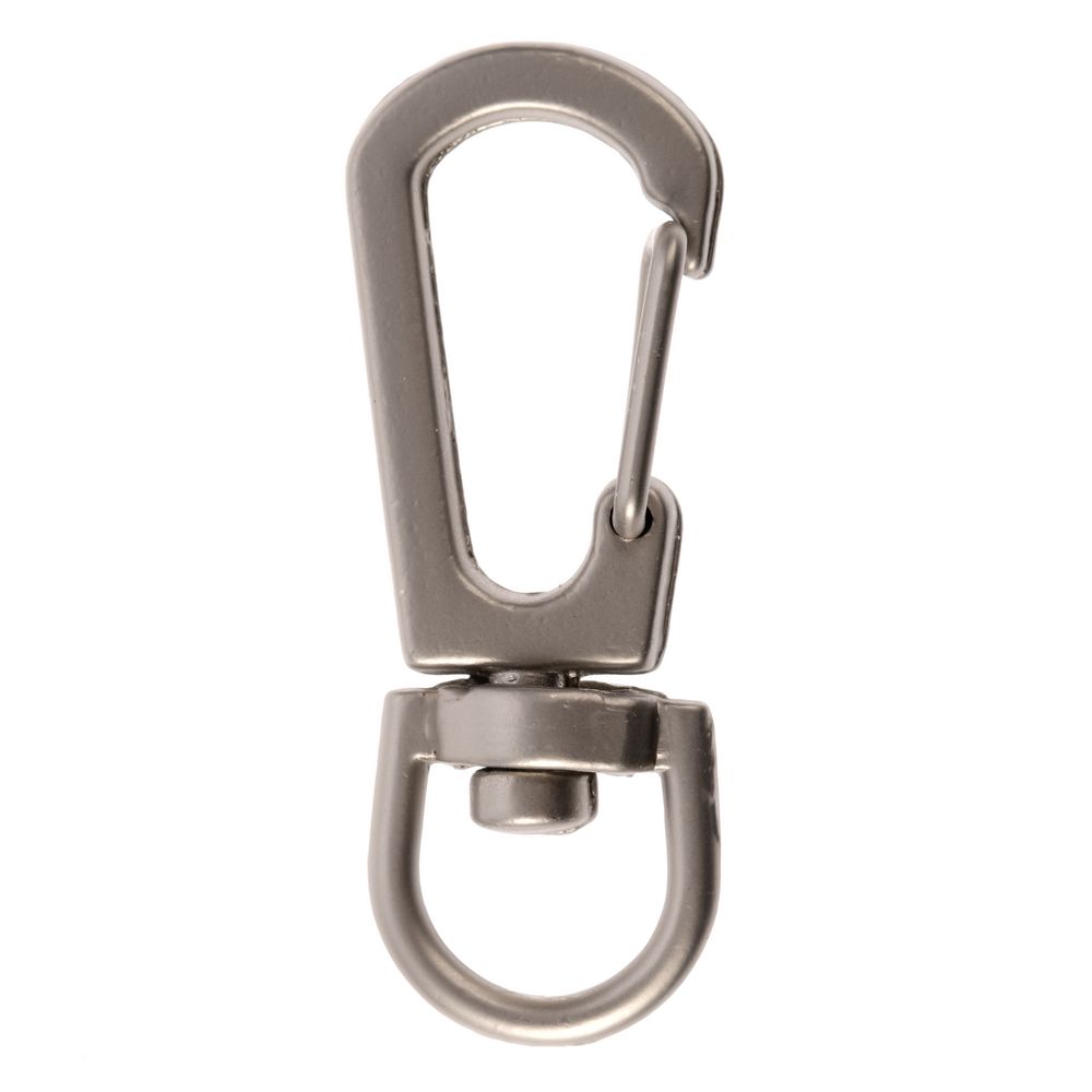 Застежка-карабин Snap Hook, S, серебристая с логотипом