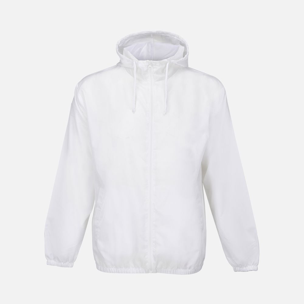 Ветровка унисекс Shield, белая с логотипом