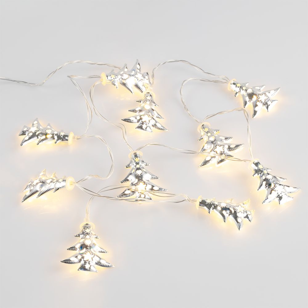 Светодиодная гирлянда Silver Lights, серебристая с логотипом