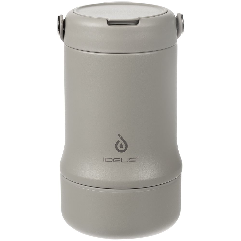 Термос для еды Tabenodo, серый с логотипом