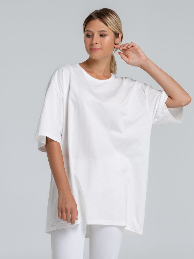 Футболка оверсайз «Чистая соль», молочно-белая с логотипом