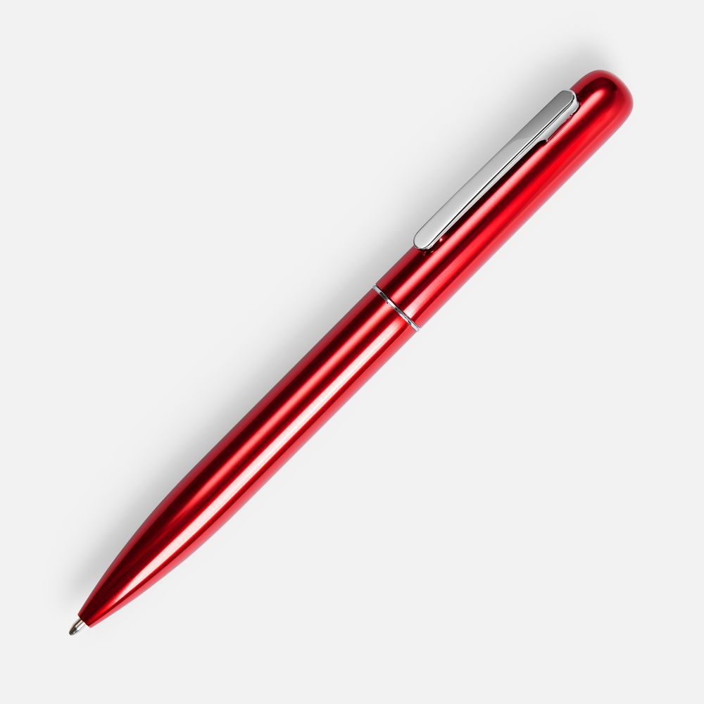 Ручка шариковая Scribo, красная с логотипом
