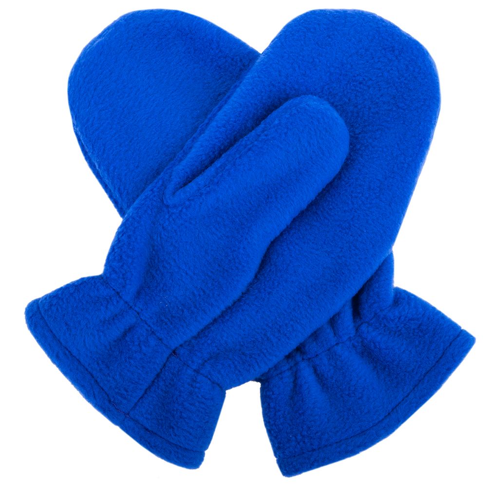 Варежки Fleecy, ярко-синие с логотипом
