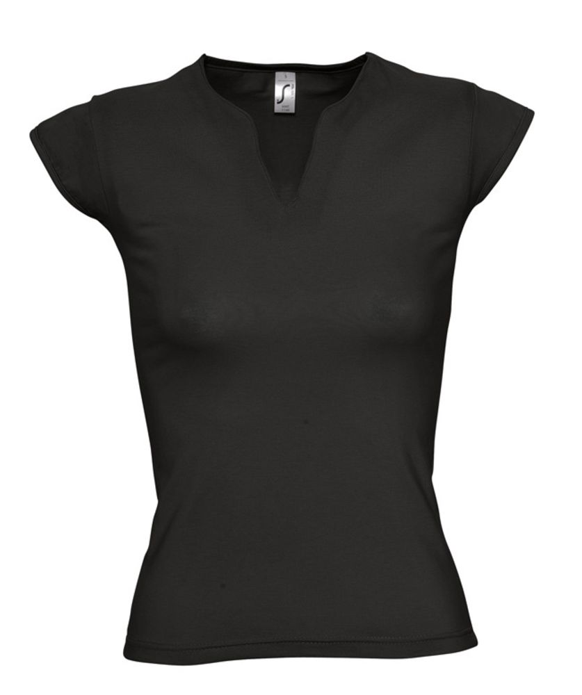 Футболка женская Mint 170, черная с логотипом