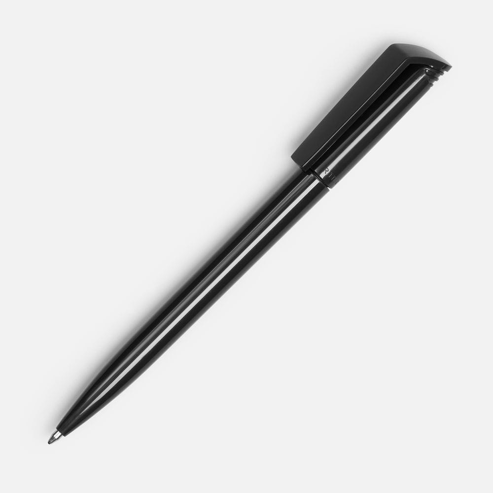 Ручка шариковая Flip, черная с логотипом