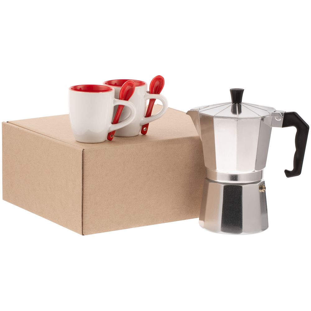 Набор для кофе Pairy, красный с логотипом