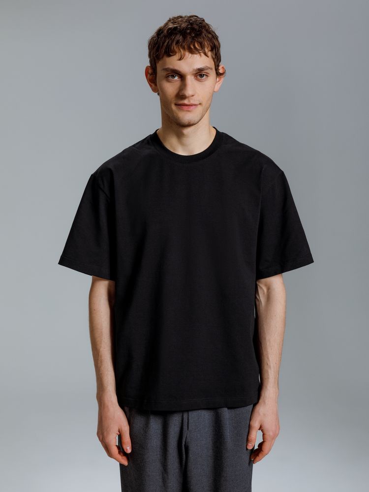 Футболка оверсайз Kangas, черная с логотипом