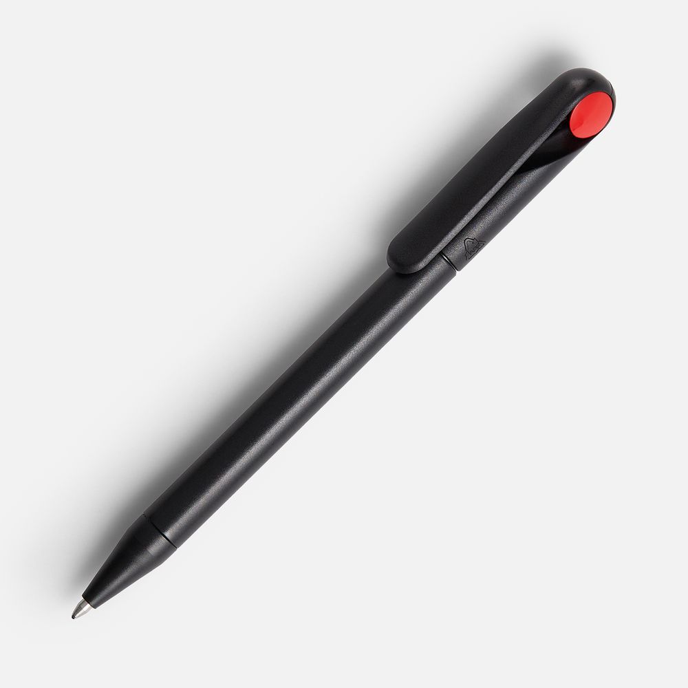 Ручка шариковая Prodir DS1 TMM Dot, черная с красным с логотипом