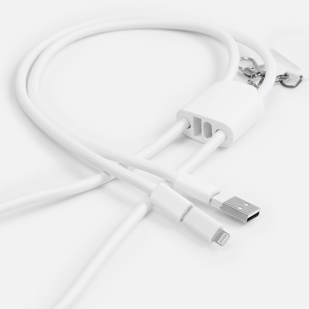 Кабель-ланьярд energyFlex Pro, белый с логотипом