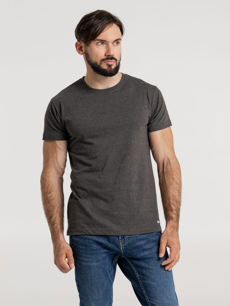 Футболка унисекс Firm Wear, черный меланж с логотипом